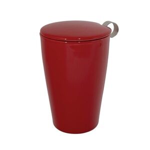 TEA FORTE Bright red Loose tea Infuser Cup with Lid Holds 12 oz. LIKE NEW